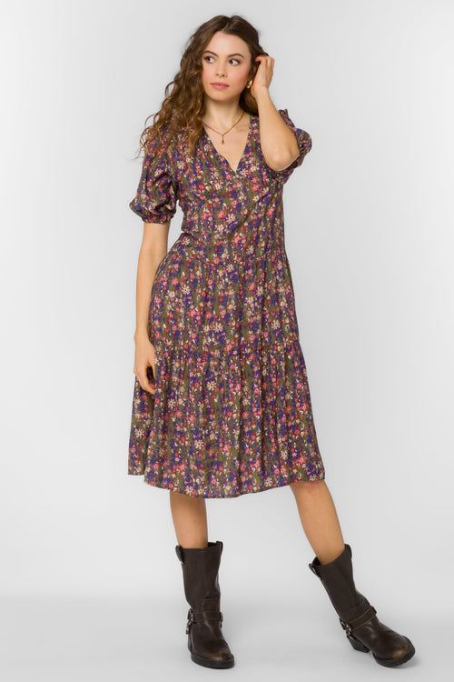 Adelina Ditsy Greenery Dress